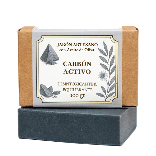 Carbón Activado · 1 Jabón Artesanal 100 gr. de Carbón Activo y Aceite de Oliva