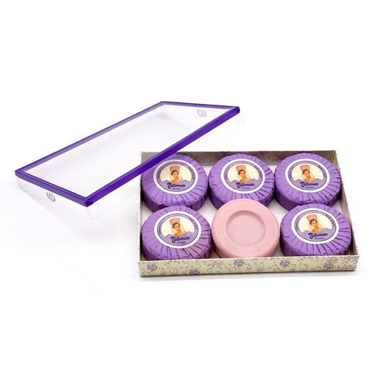Estuche de 6 pastillas de Jabón Talismán · Violeta · Años 80