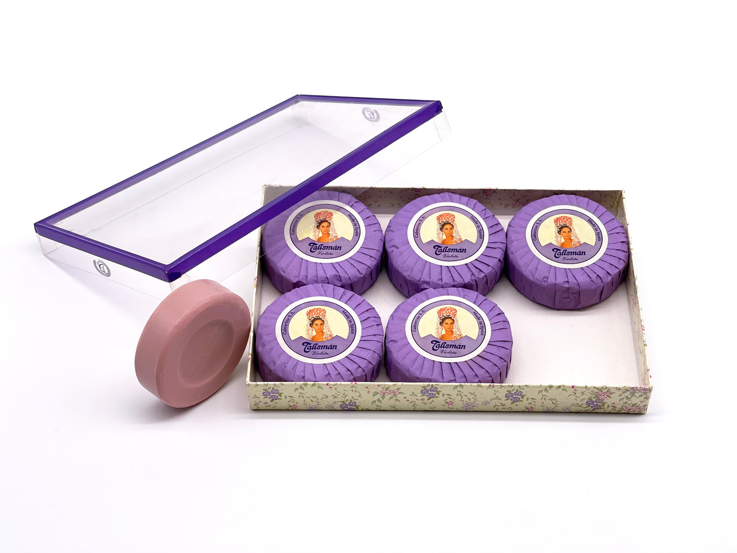 Estuche de 6 pastillas de Jabón Talismán · Violeta · Años 80