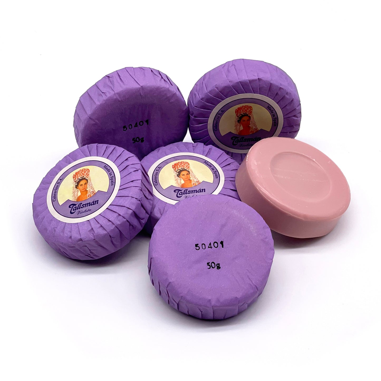 Estuche de 6 pastillas de Jabón Talismán · Violeta · Años 80