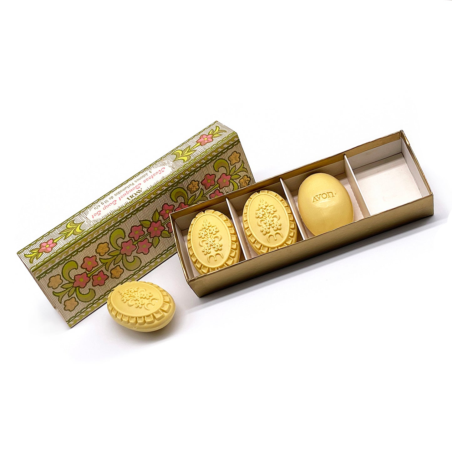 Estuche de 4 pastillas de Jabón vintage · Avon · Años 70
