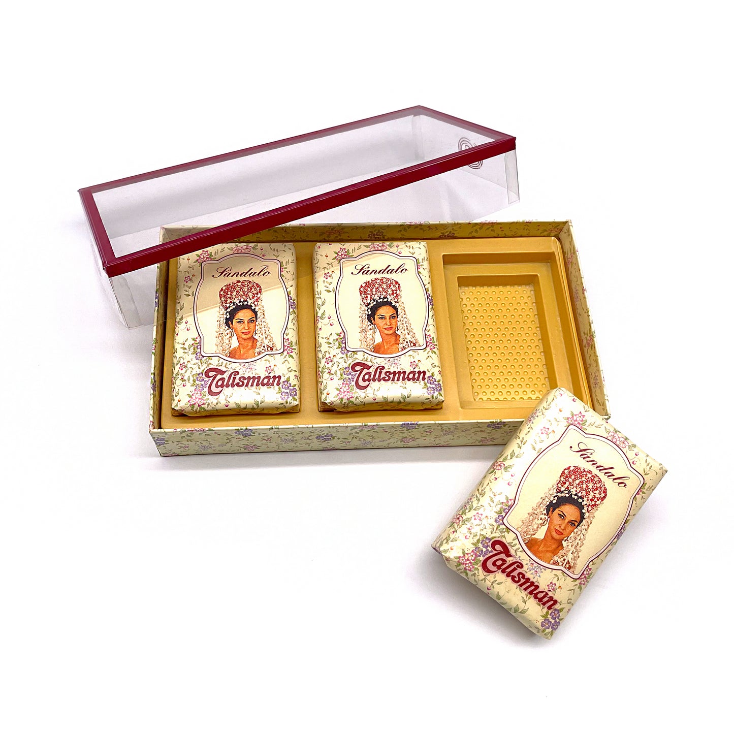 Estuche de 3 pastillas de Jabón Talismán · Sándalo · Años 70