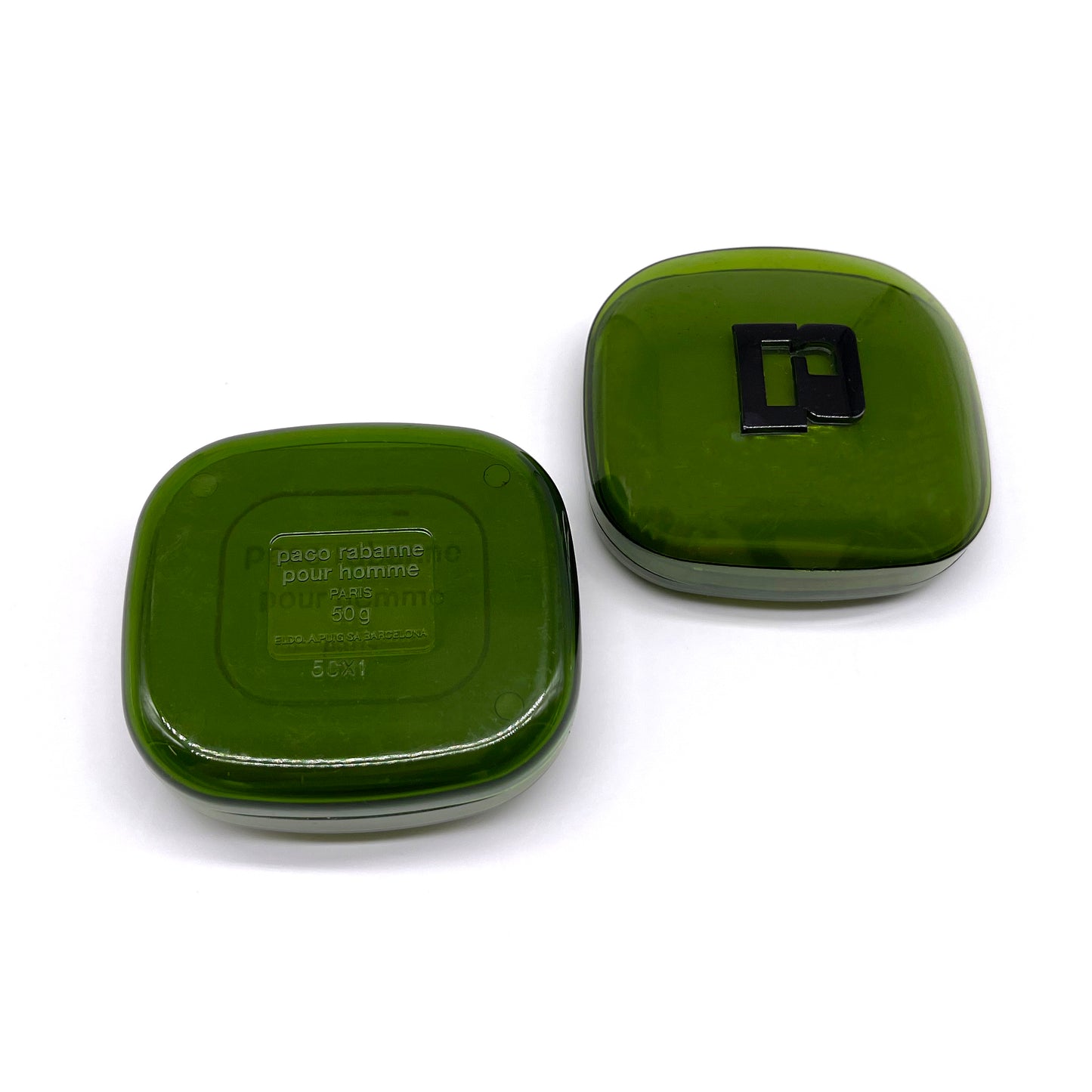 2 pastillas de Paco Rabanne en sus Jaboneras · Años 80