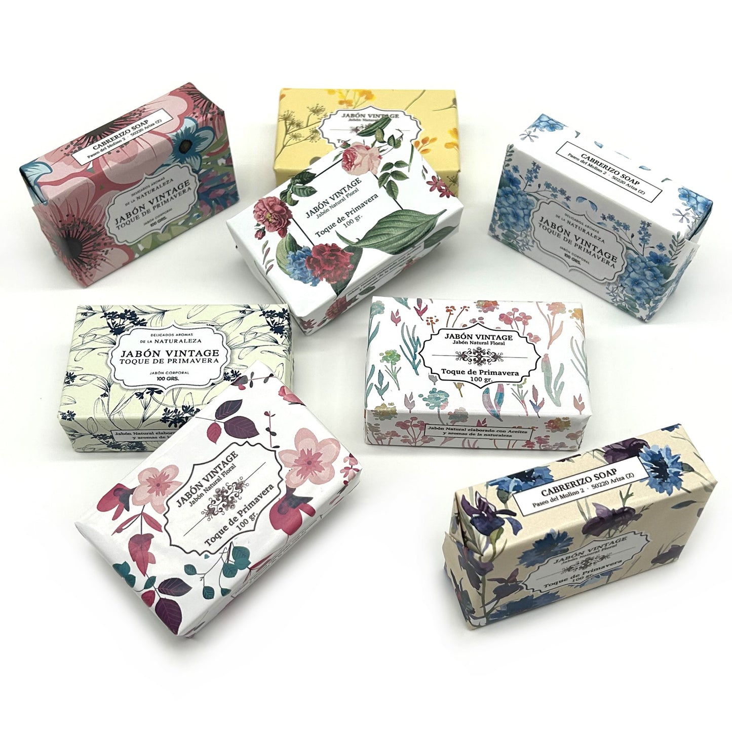 8 Jabones 100 gr. para invitados Línea "Florales"
