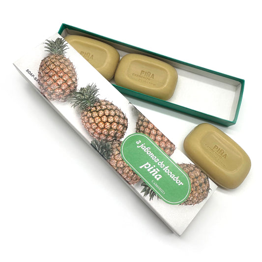 Estuche de 3 pastillas de tocador · Piña · Años 80