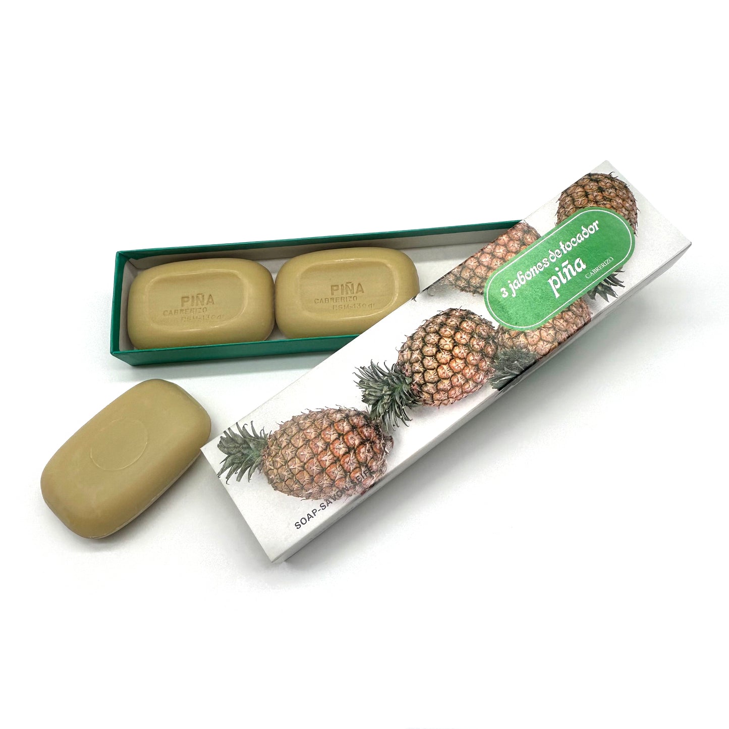Estuche de 3 pastillas de tocador · Piña · Años 80