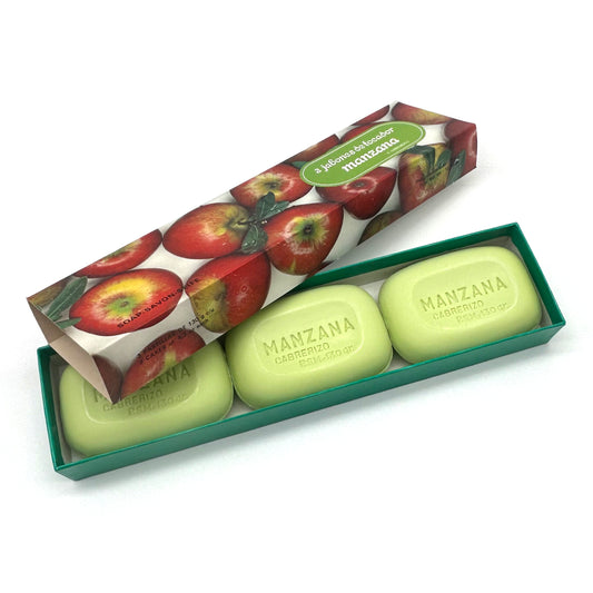 Estuche de 3 pastillas de tocador · Manzana · Años 80