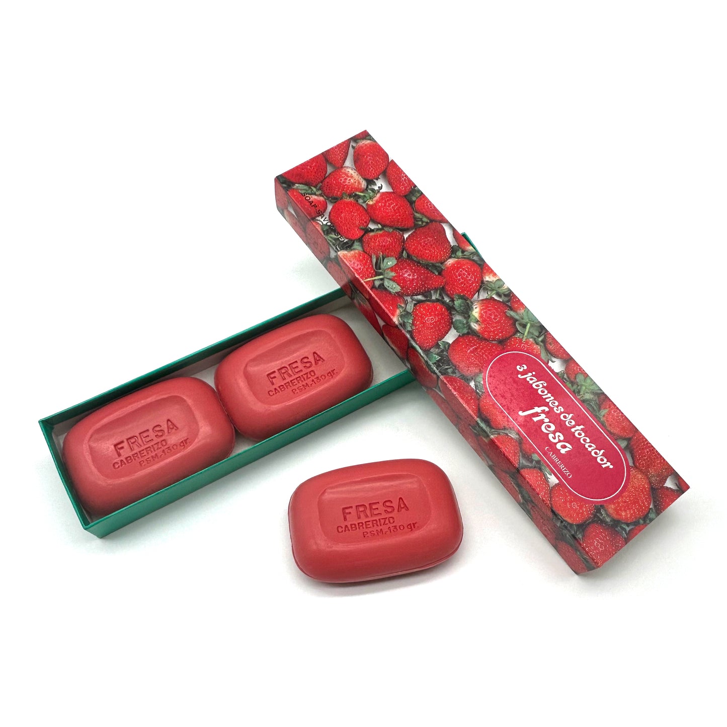 Estuche de 3 pastillas de tocador · Fresa · Años 80