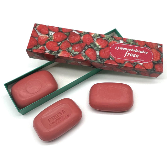 Estuche de 3 pastillas de tocador · Fresa · Años 80