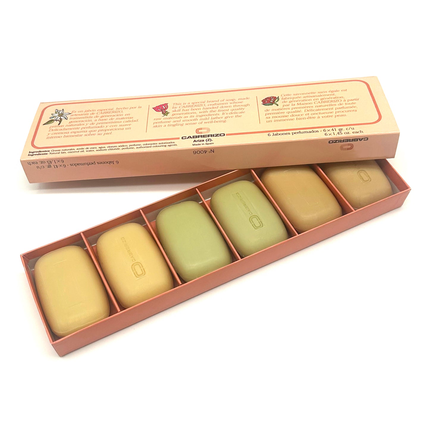 Estuche de 6 pastillas de "Jabón Natural" · Cabrerizo · años 80