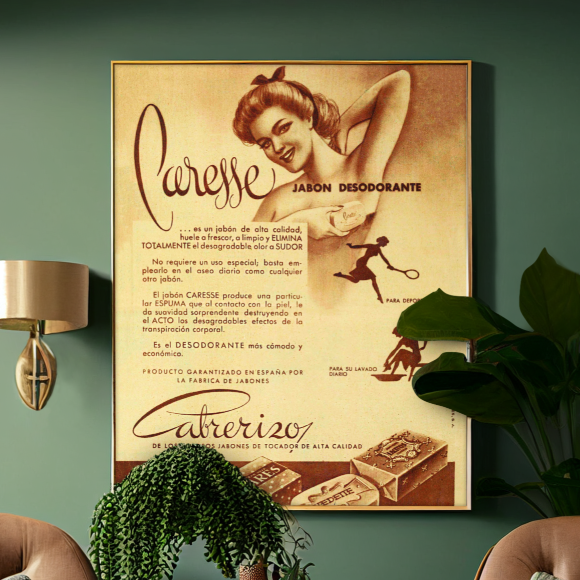Diseño publicitario · años 40 · Caresse · Jabones Cabrerizo