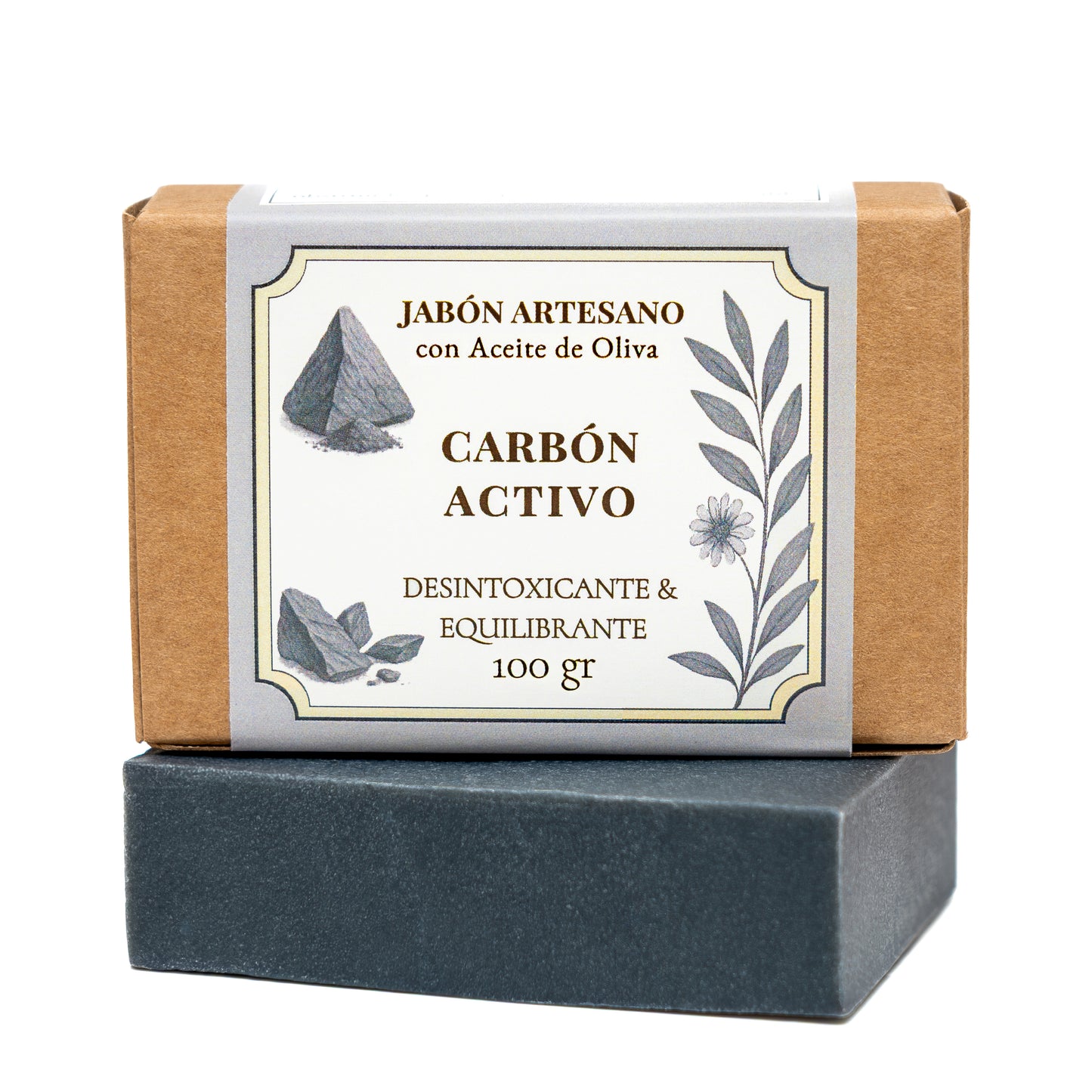 Carbón Activado · 1 Jabón Artesanal 100 gr. de Carbón Activo y Aceite de Oliva