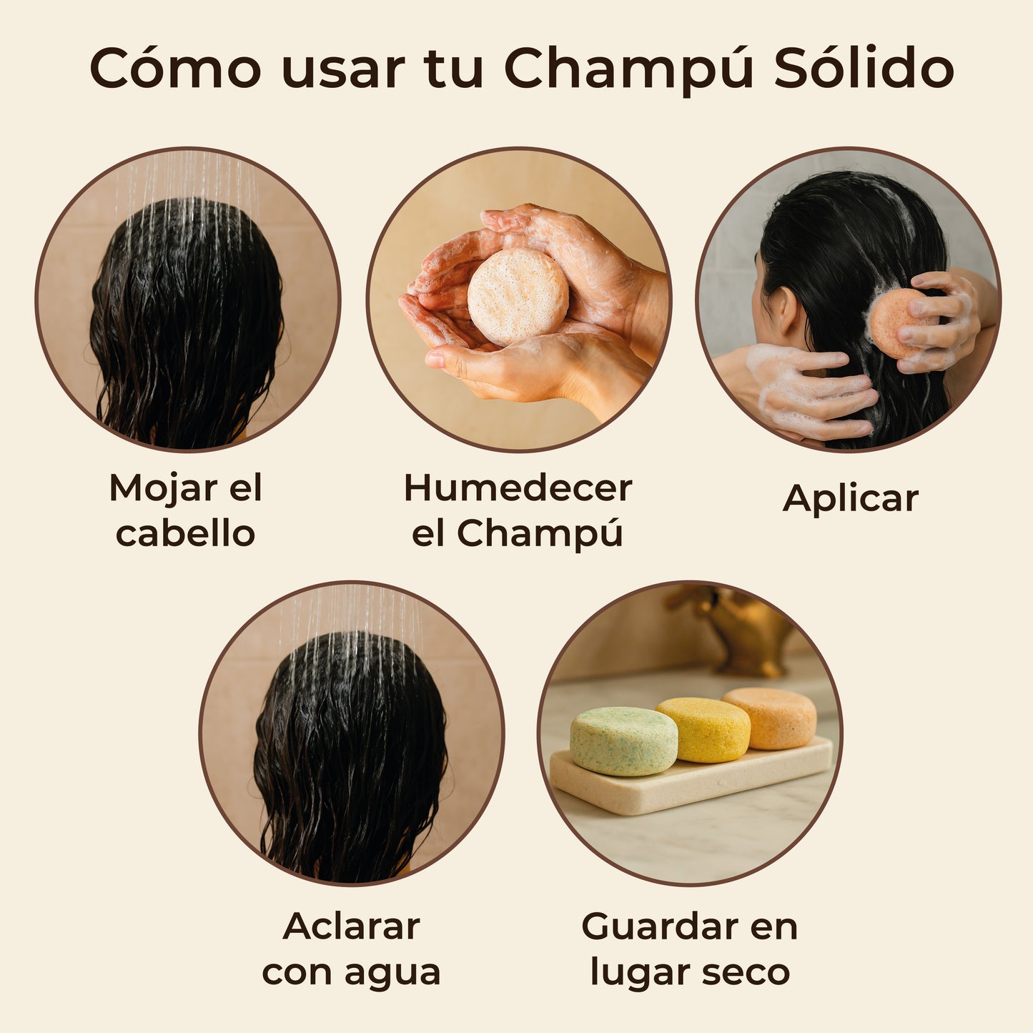 Champús Sólidos · 3 Champús sólidos graso, seco y frecuente · 3 x 50 gr.