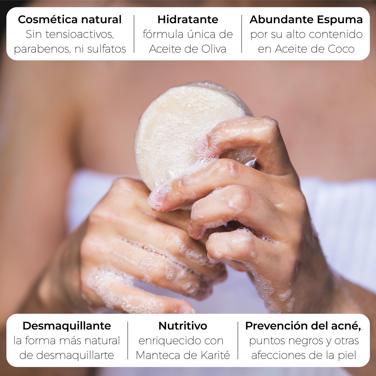 Jabón artesano, elaborado en frío · Manteca de Karité y Ácido Salicílico (2 unidades)