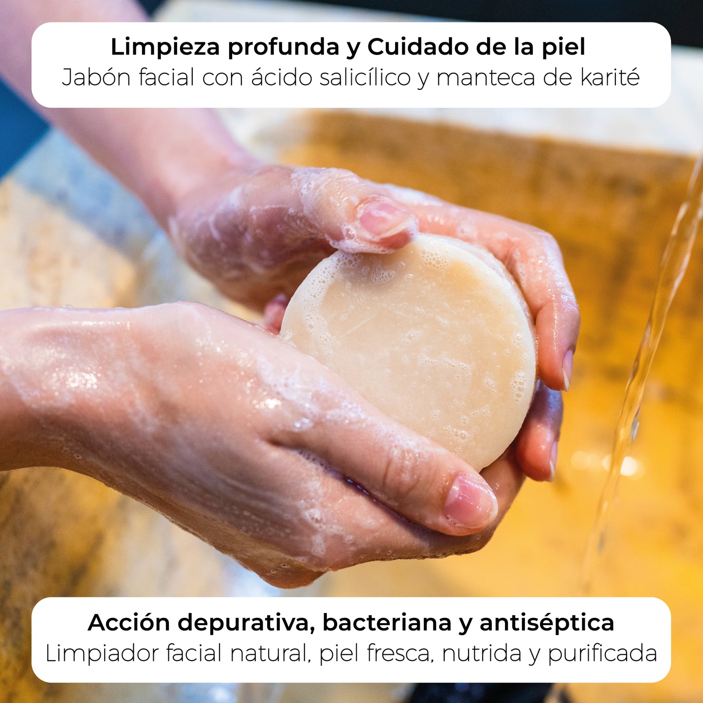 Jabón artesano, elaborado en frío · Manteca de Karité y Ácido Salicílico (2 unidades)