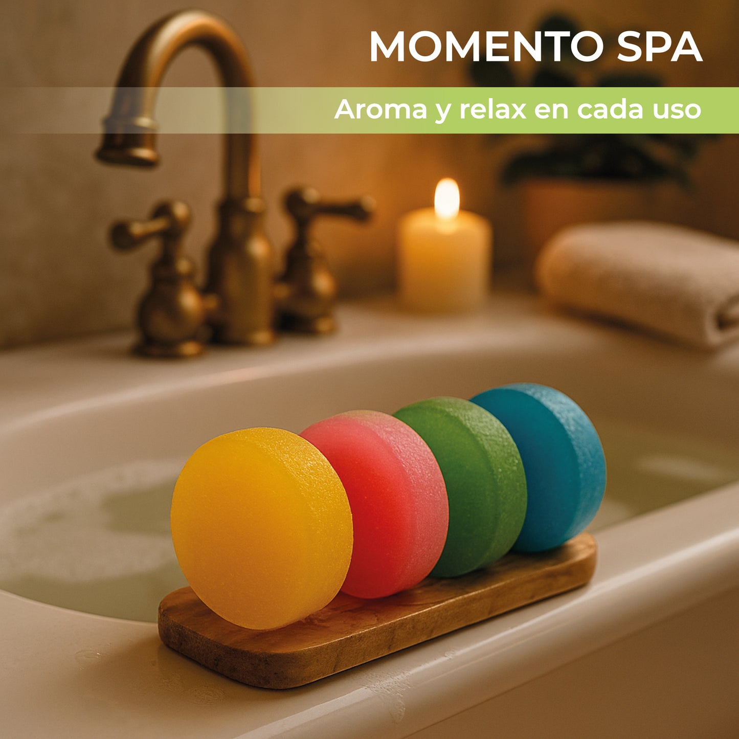 4 Esponjas Jabonosas – Jabones artesanales, Jabones para regalar - Esponjas de Jabon Glicerina Vegetal 2 en 1 - Pack 4 × 100 g Esponja baño