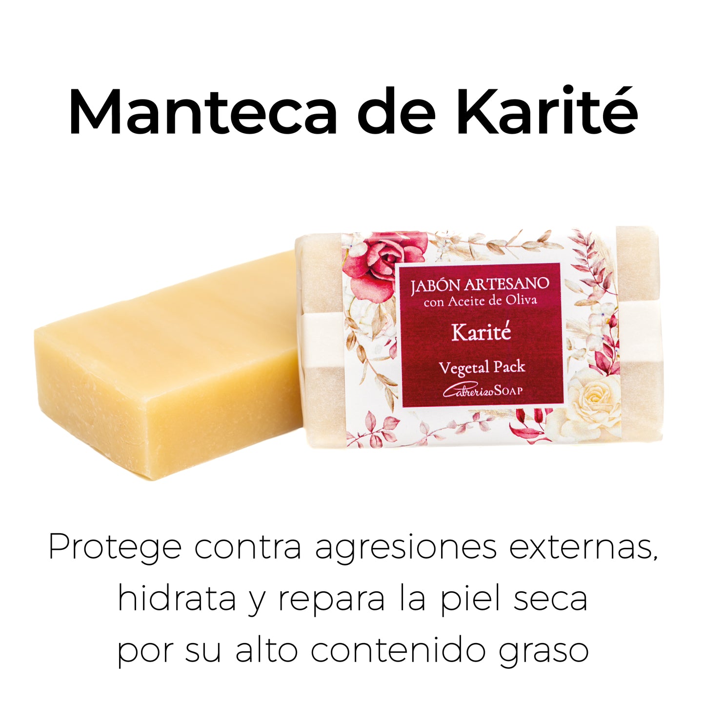 Karité, Argán, Rosa Mosqueta y Aloe · Jabones Artesanales para regalar · 4 pastillas de jabón 100 gr.